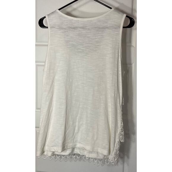 Cato Bone Crochet Tiered Scallop Scoop Neck Tank L - Picture 5 of 9